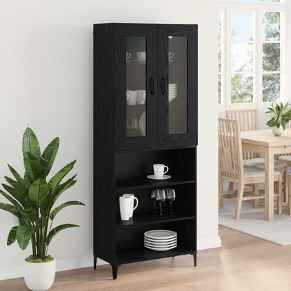 Highboard Black Oak 69.5 x 34 x 180 cm Engineered Wood