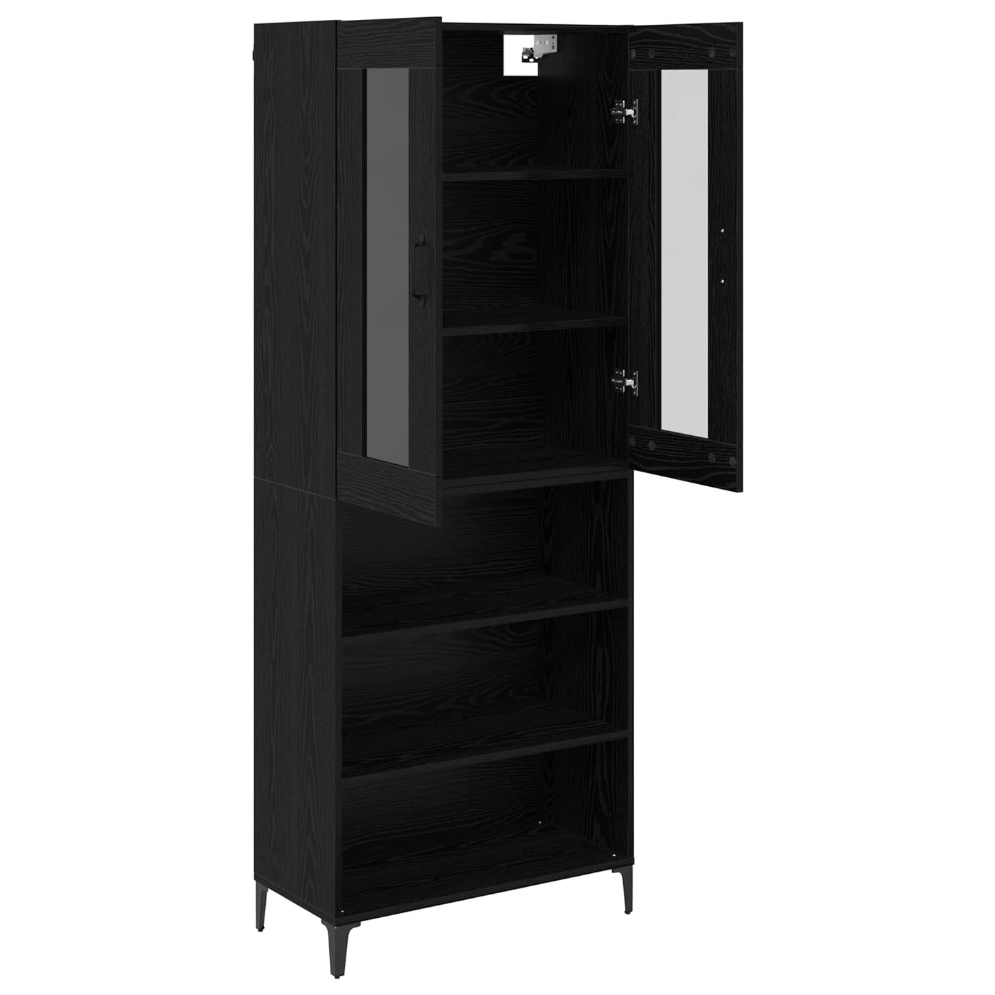Highboard Black Oak 69.5 x 34 x 180 cm Engineered Wood