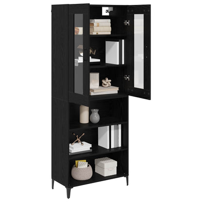 Highboard Black Oak 69.5 x 34 x 180 cm Engineered Wood
