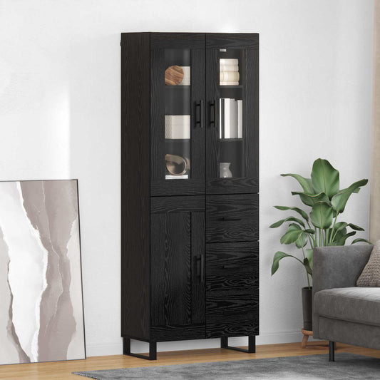 Highboard 2 pcs Black Oak 69.5 x 34 x 180 cm Engineered Wood