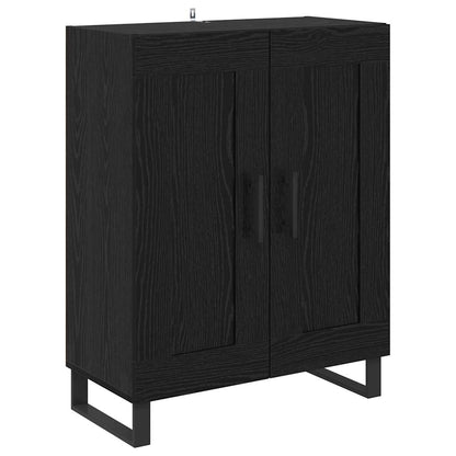 Highboard with Drawer 2 pcs Black Oak Engineered Wood