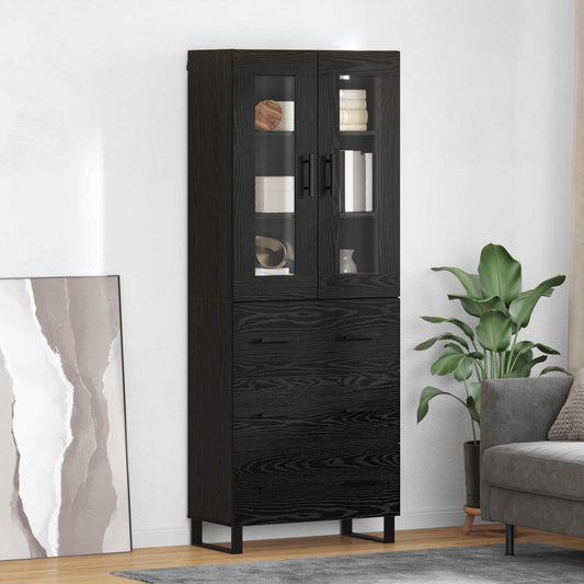 Highboard 2 pcs Black Oak 69.5 x 34 x 180 cm Engineered Wood