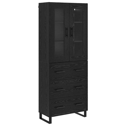 Highboard 2 pcs Black Oak 69.5 x 34 x 180 cm Engineered Wood