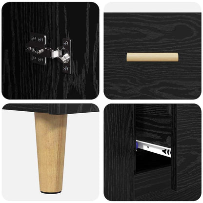 Highboard Black Oak 34.5 x 34 x 180 cm Engineered Wood