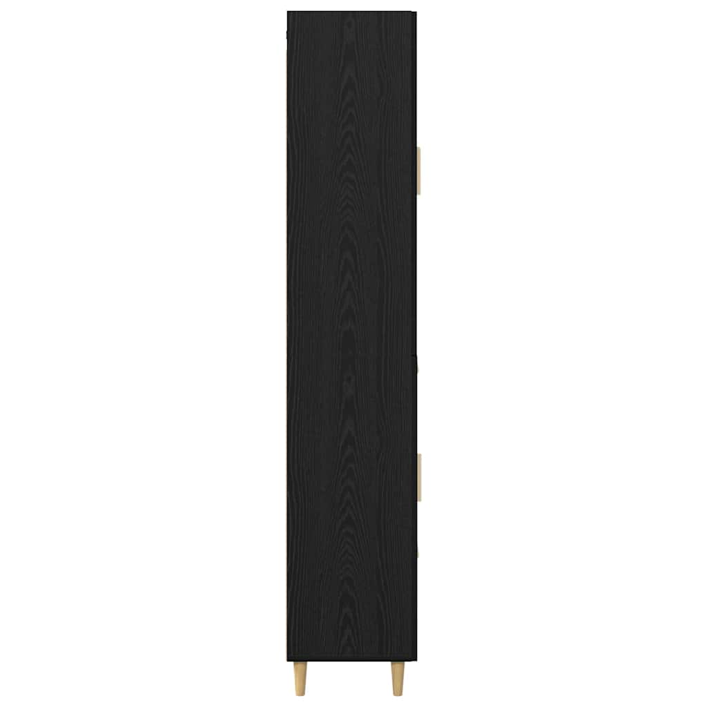 Highboard Black Oak 34.5 x 34 x 180 cm Engineered Wood