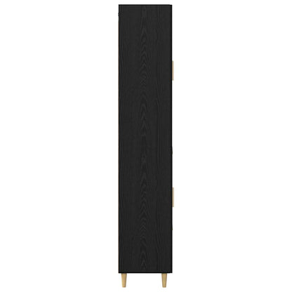 Highboard Black Oak 34.5 x 34 x 180 cm Engineered Wood