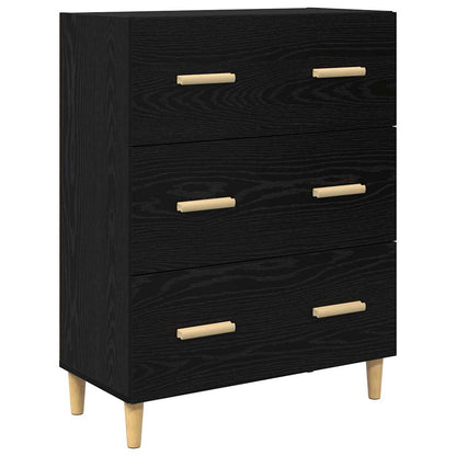 Highboard with Drawer Black Oak 69.5 x 34 x 180 cm