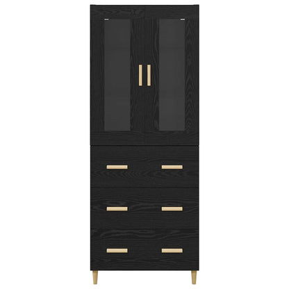 Highboard with Drawer Black Oak 69.5 x 34 x 180 cm