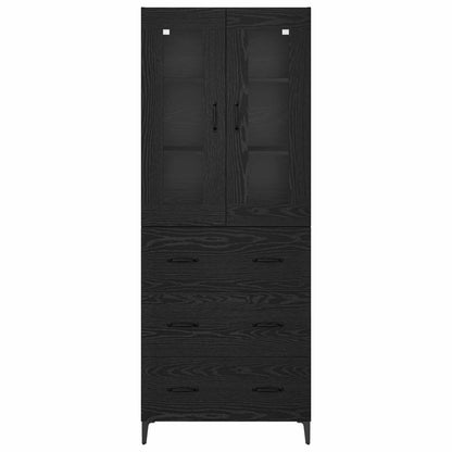 Highboard Black Oak 69.5 x 34 x 180 cm Engineered Wood