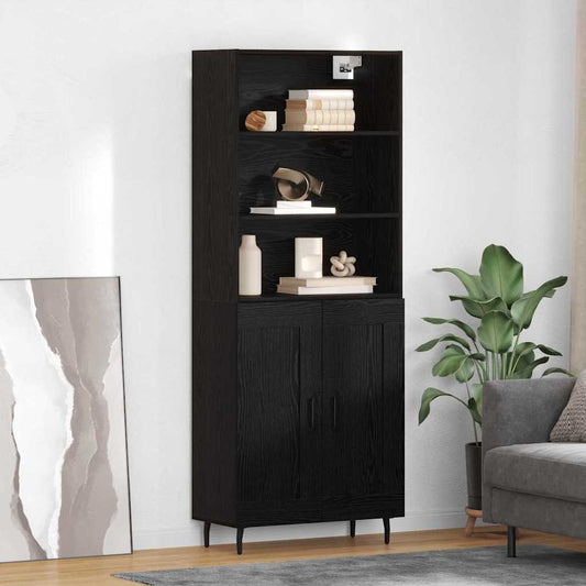 Highboard 2 pcs Black Oak 69.5 x 34 x 180 cm Engineered Wood