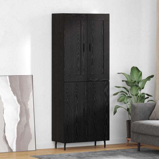 Highboard 2 pcs Black Oak 69.5 x 34 x 180 cm Engineered Wood