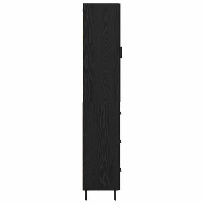 Highboard Black Oak 34.5 x 34 x 180 cm Engineered Wood