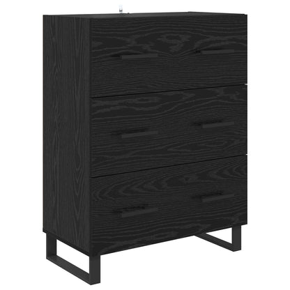 Highboard with Drawer 2 pcs Black Oak 69.5 x 34 x 180 cm