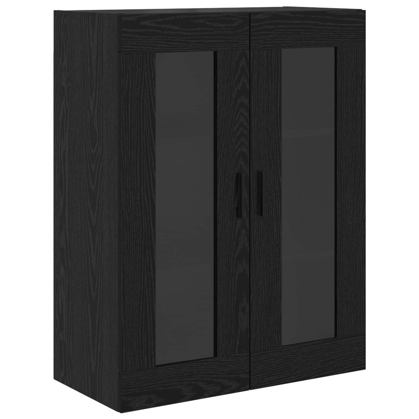 Highboard 2 pcs Black Oak Engineered Wood