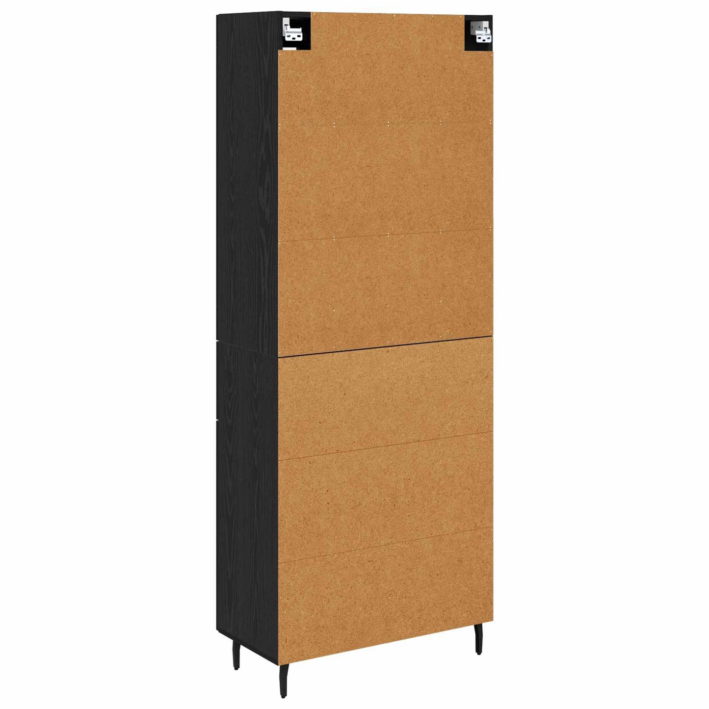 Highboard with Drawer 2 pcs Black Oak Engineered Wood