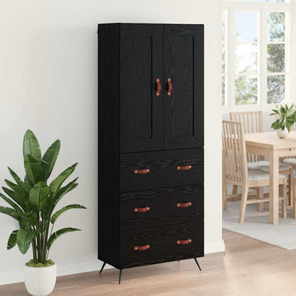 Highboard Black Oak 69.5 x 34 x 180 cm Engineered Wood