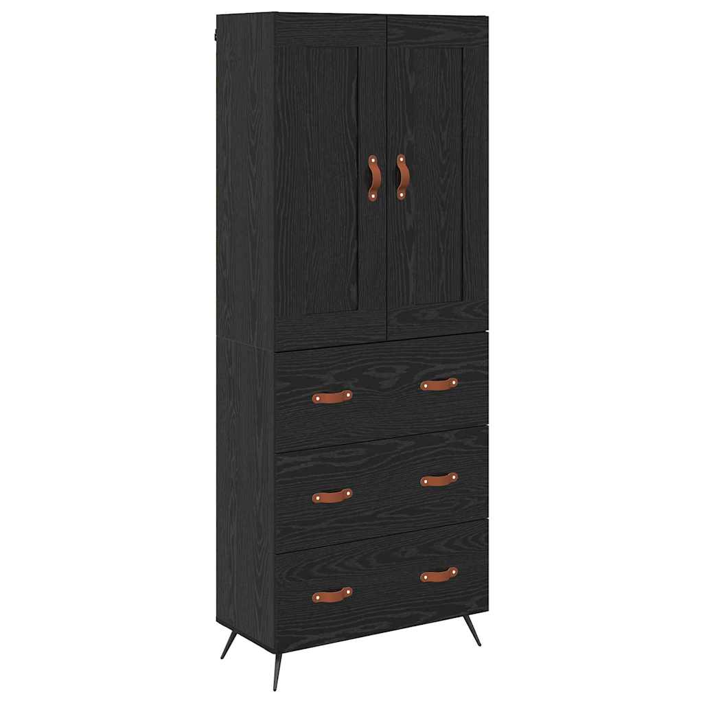 Highboard Black Oak 69.5 x 34 x 180 cm Engineered Wood