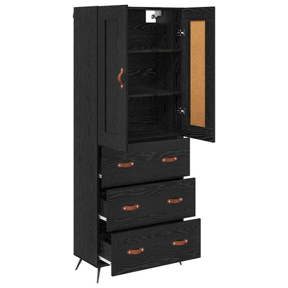 Highboard Black Oak 69.5 x 34 x 180 cm Engineered Wood
