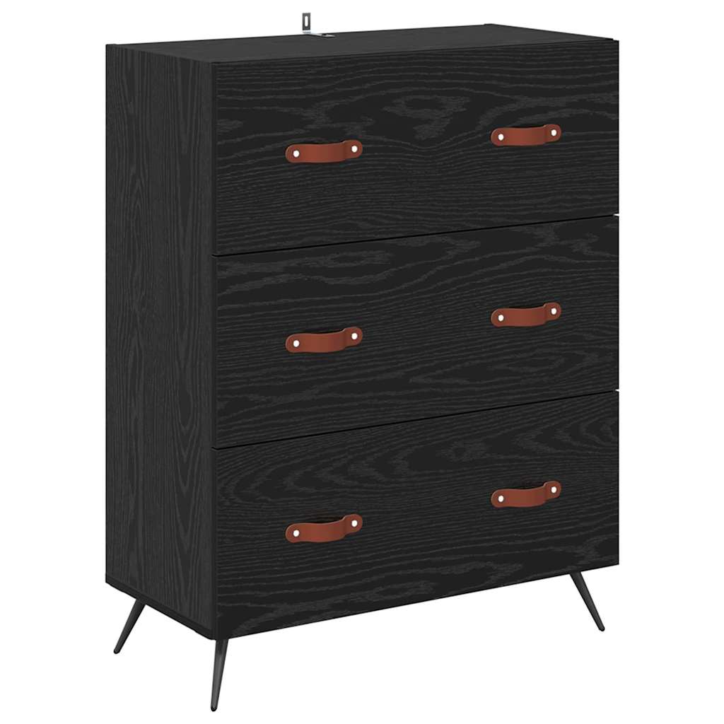 Highboard Black Oak 69.5 x 34 x 180 cm Engineered Wood