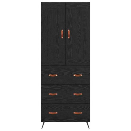 Highboard Black Oak 69.5 x 34 x 180 cm Engineered Wood