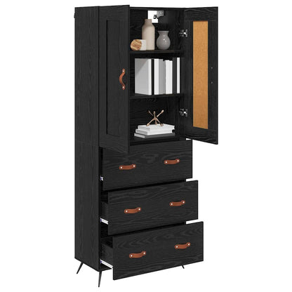 Highboard Black Oak 69.5 x 34 x 180 cm Engineered Wood
