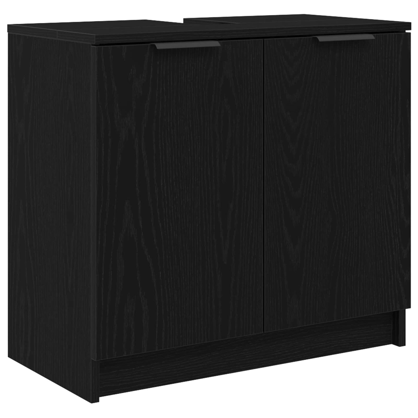 Bathroom Furniture Set 4 pcs Black Oak Engineered Wood
