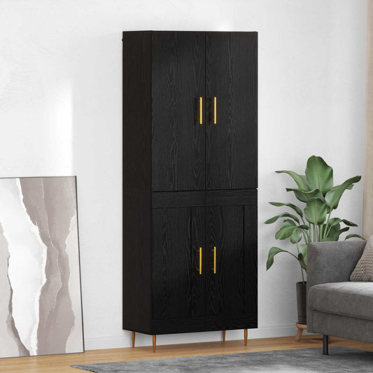 Highboard Black Oak 69.5 x 34 x 180 cm Engineered Wood