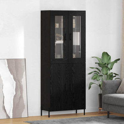 Highboard Black Oak 69.5 x 34 x 180 cm Engineered Wood