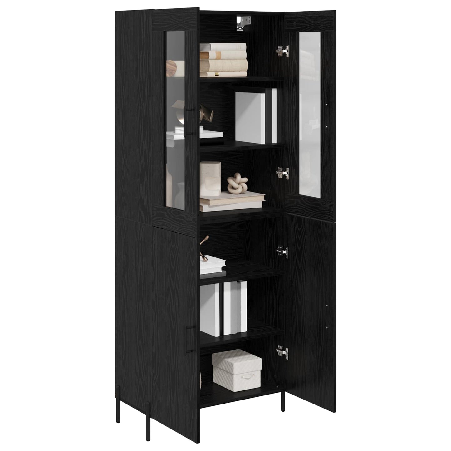 Highboard Black Oak 69.5 x 34 x 180 cm Engineered Wood