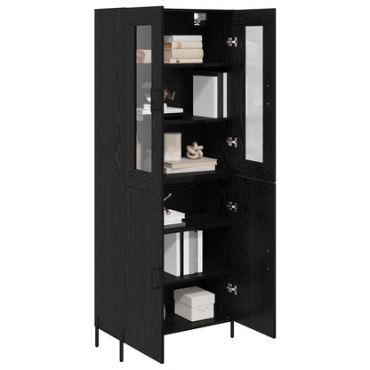 Highboard Black Oak 69.5 x 34 x 180 cm Engineered Wood