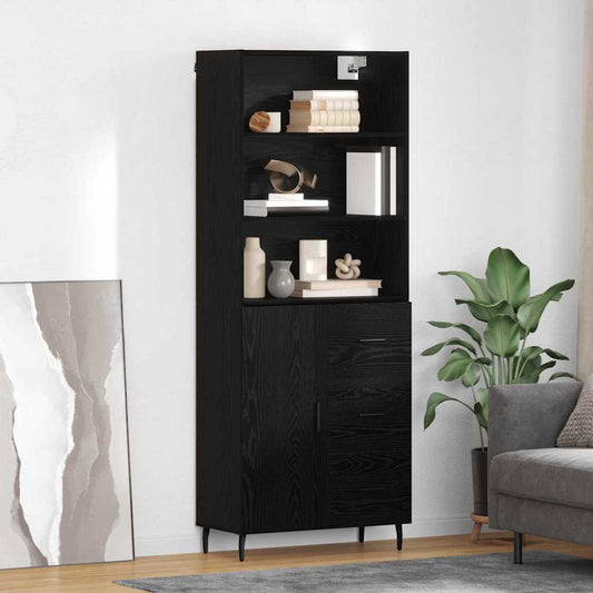 Highboard 2 pcs Black Oak 69.5 x 34 x 180 cm Engineered Wood