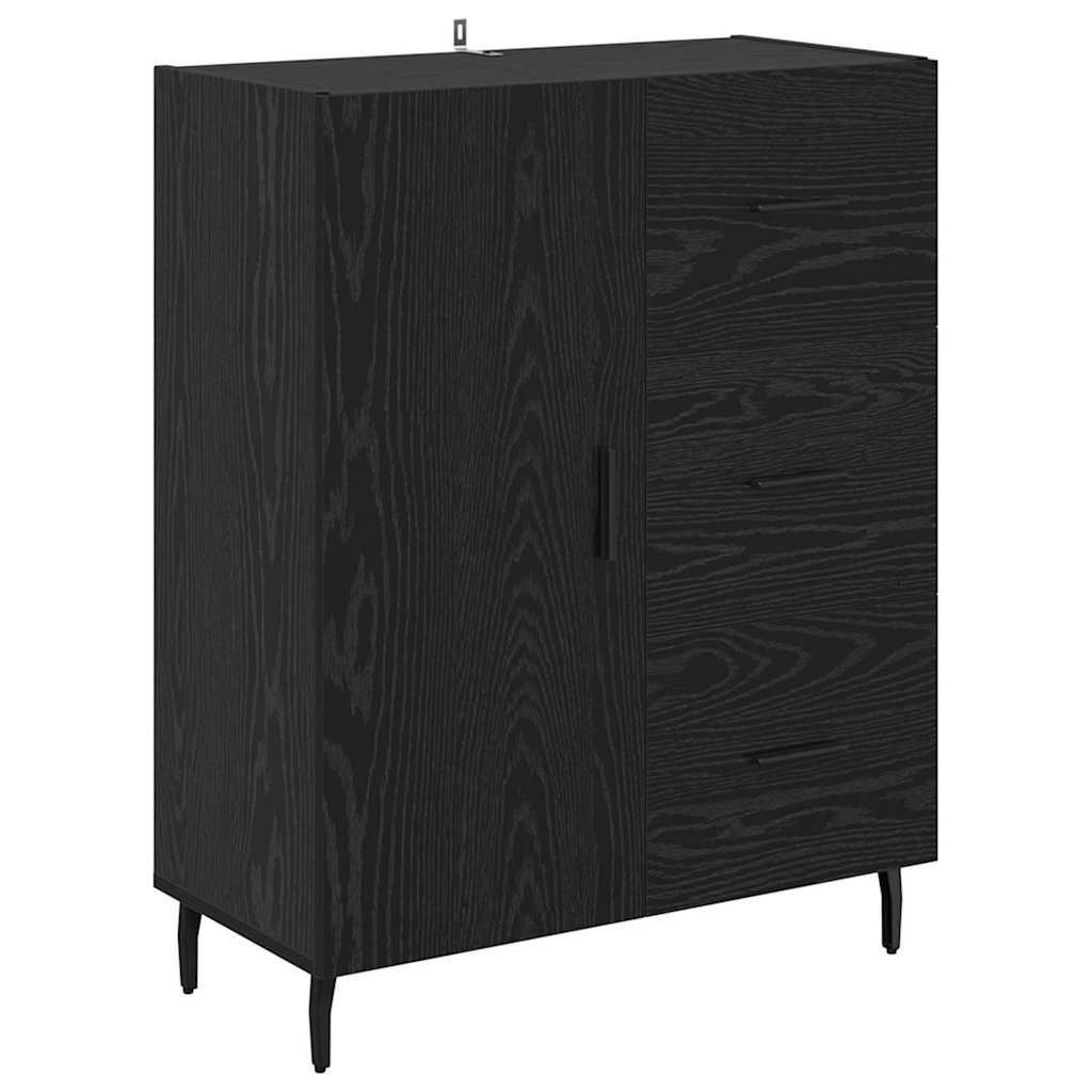 Highboard with Drawer Black Oak 69.5 x 34 x 180 cm