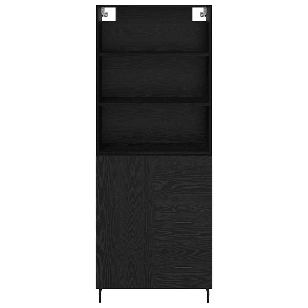 Highboard with Drawer Black Oak 69.5 x 34 x 180 cm