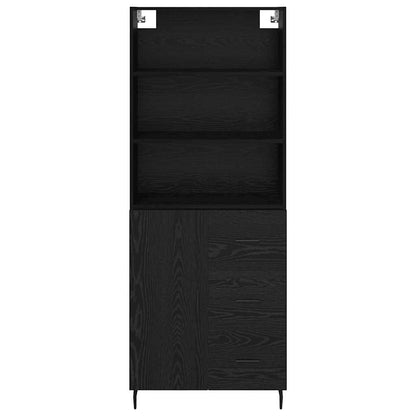 Highboard with Drawer Black Oak 69.5 x 34 x 180 cm