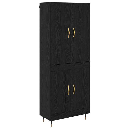 Highboard Black Oak 69.5 x 34 x 180 cm Engineered Wood