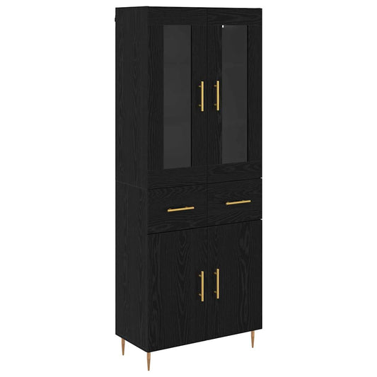 Highboard 2 pcs Black Oak 69.5 x 34 x 180 cm Engineered Wood