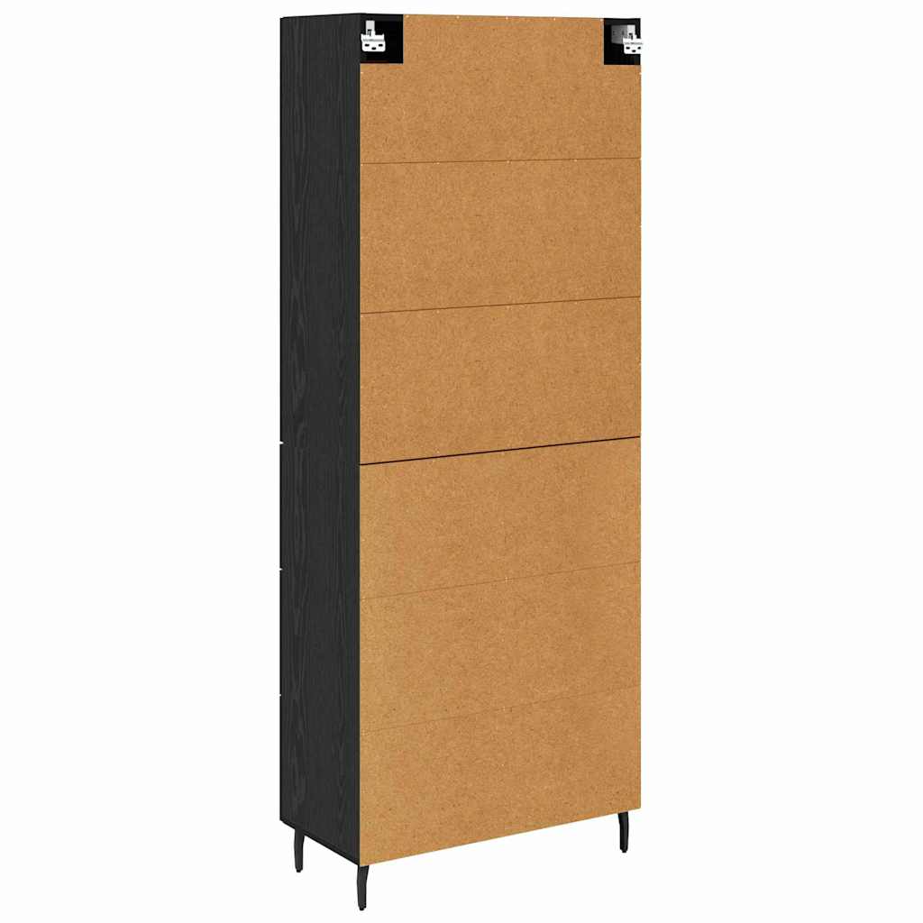 Highboard 2 pcs Black Oak 69.5 x 34 x 180 cm Engineered Wood