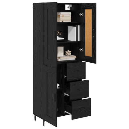 Highboard 2 pcs Black Oak 69.5 x 34 x 180 cm Engineered Wood