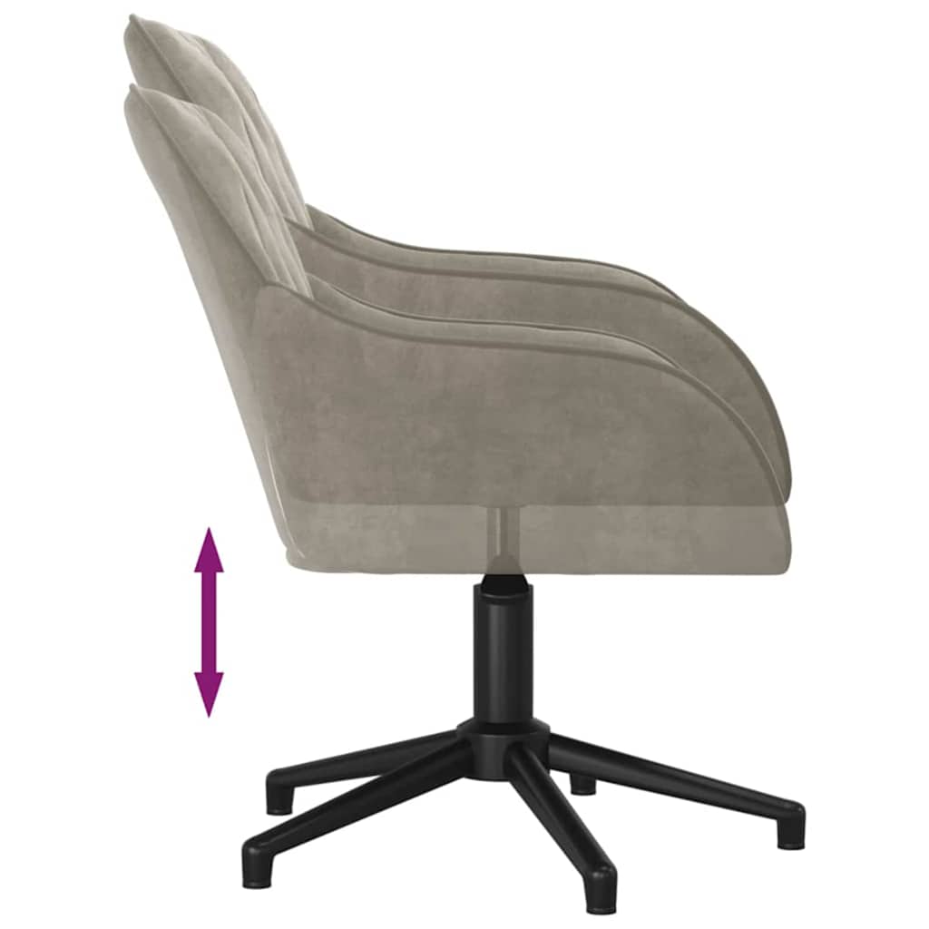 Office Chair Light Grey 56 x 61.5 x 72 cm Velvet