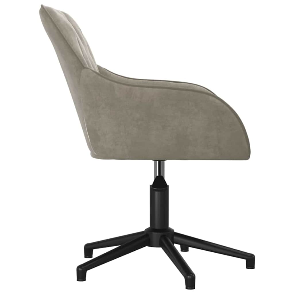 Office Chair Light Grey 56 x 61.5 x 72 cm Velvet