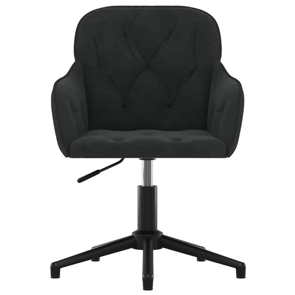 Office Chair Height Adjustable Black 56 x 61.5 x 72 cm Velvet