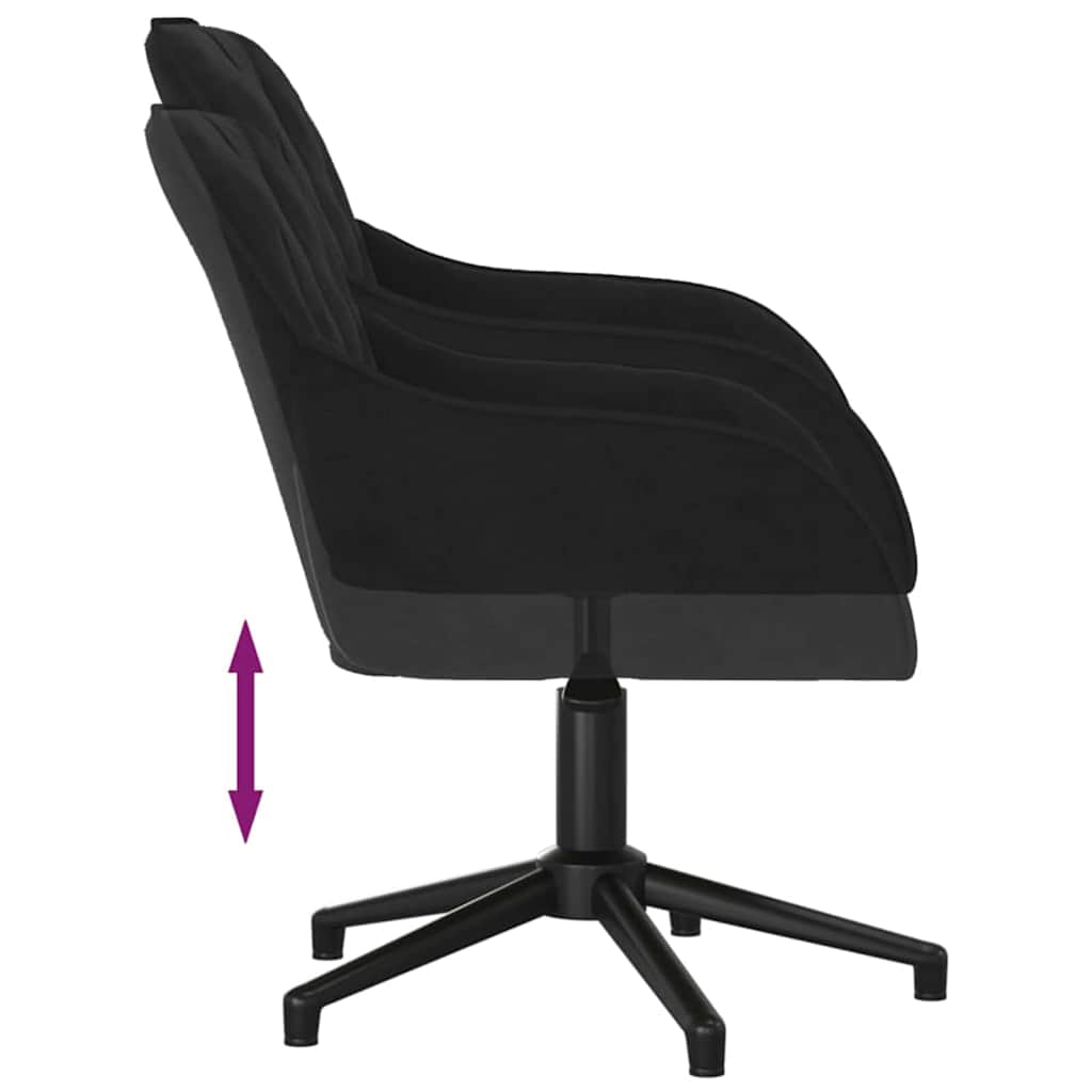 Office Chair Height Adjustable Black 56 x 61.5 x 72 cm Velvet