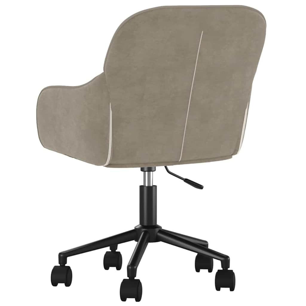 Office Chair with Wheel Light Grey 56 x 61.5 x 72 cm Velvet