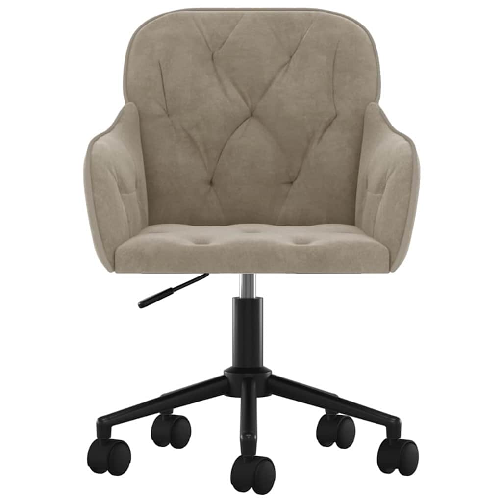 Office Chair with Wheel Light Grey 56 x 61.5 x 72 cm Velvet