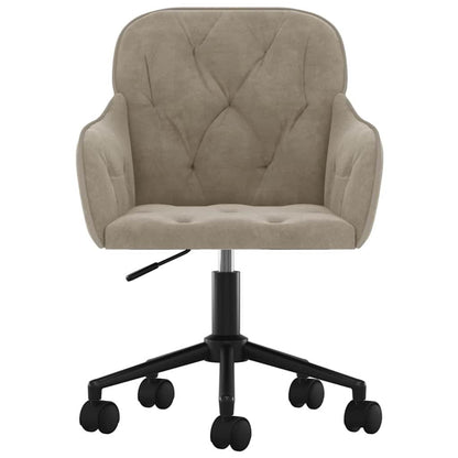 Office Chair with Wheel Light Grey 56 x 61.5 x 72 cm Velvet