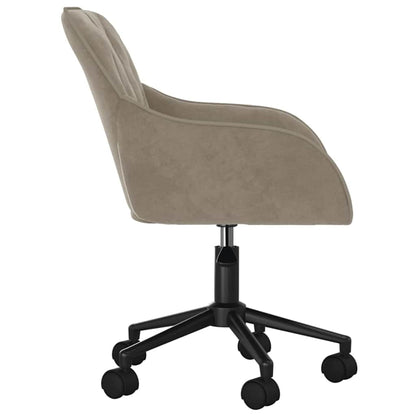 Office Chair with Wheel Light Grey 56 x 61.5 x 72 cm Velvet