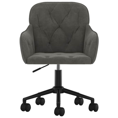 Office Chair with Wheel Dark Grey 56 x 61.5 x 72 cm Velvet