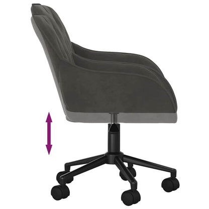 Office Chair with Wheel Dark Grey 56 x 61.5 x 72 cm Velvet