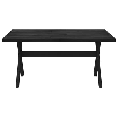Dining Table NOAIN 160 cm Solid Pine Wood Black Rectangular