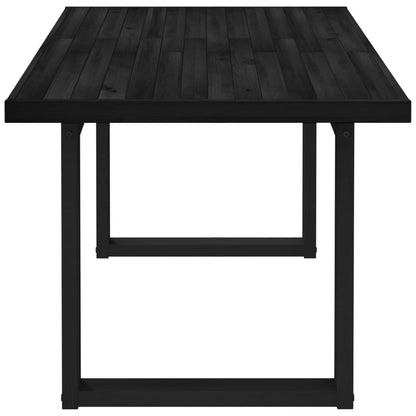 Dining Table NOAIN 160 cm Solid Pine Wood Black Rectangular
